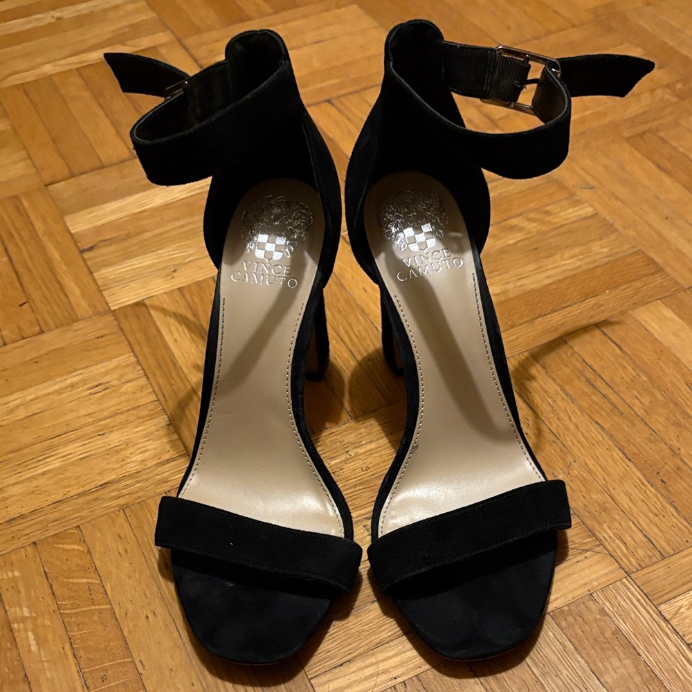Vince Camuto Black Ankle Strap Heels size 9